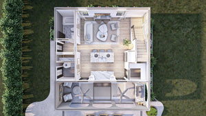 G7893-A Modern Cottage Pool House 3D First Floor, 2 Bathrooms | Calypso Bay 30234 