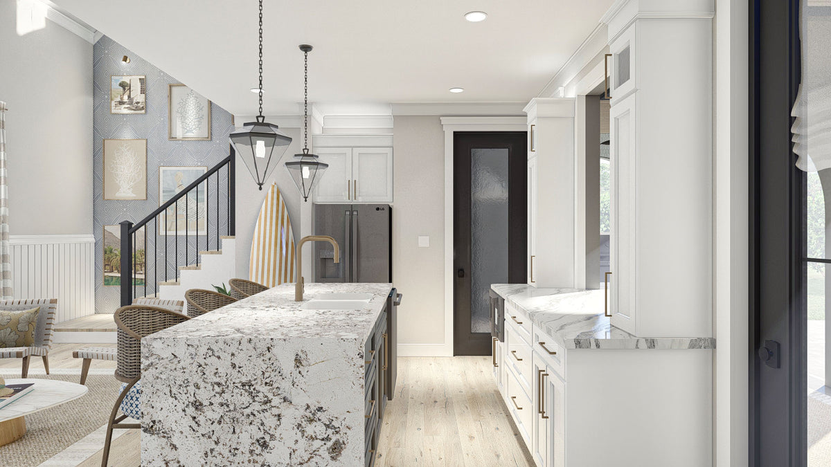 G7893-A Modern Cottage Pool House Kitchen, 2 Bathrooms | Calypso Bay 30234 