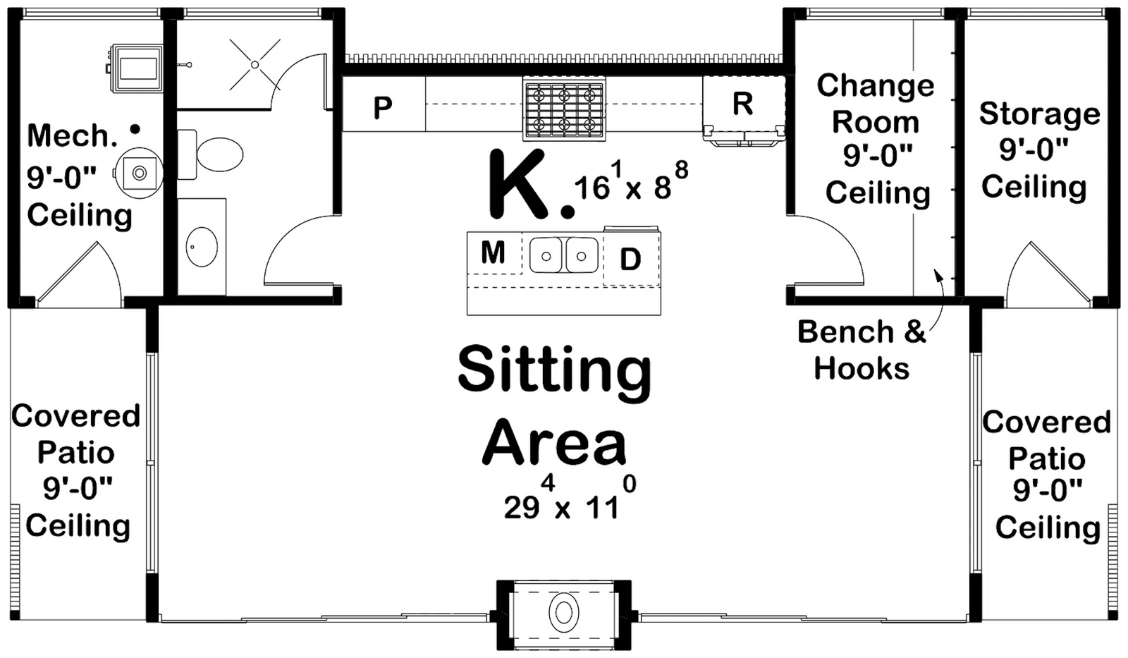 Canyon View Pool House Plan - Archival Designs House Plans