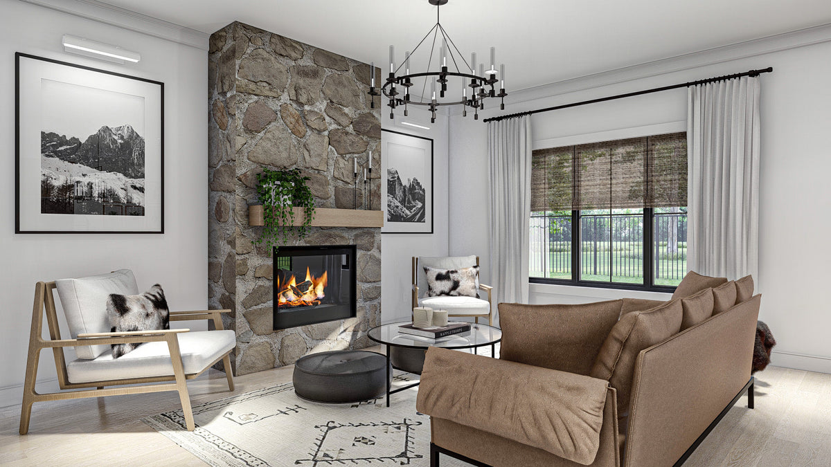 G7908-A Modern Craftsman House Great Room, 3 Bedrooms, 3 Bathrooms | Hayfield 30245