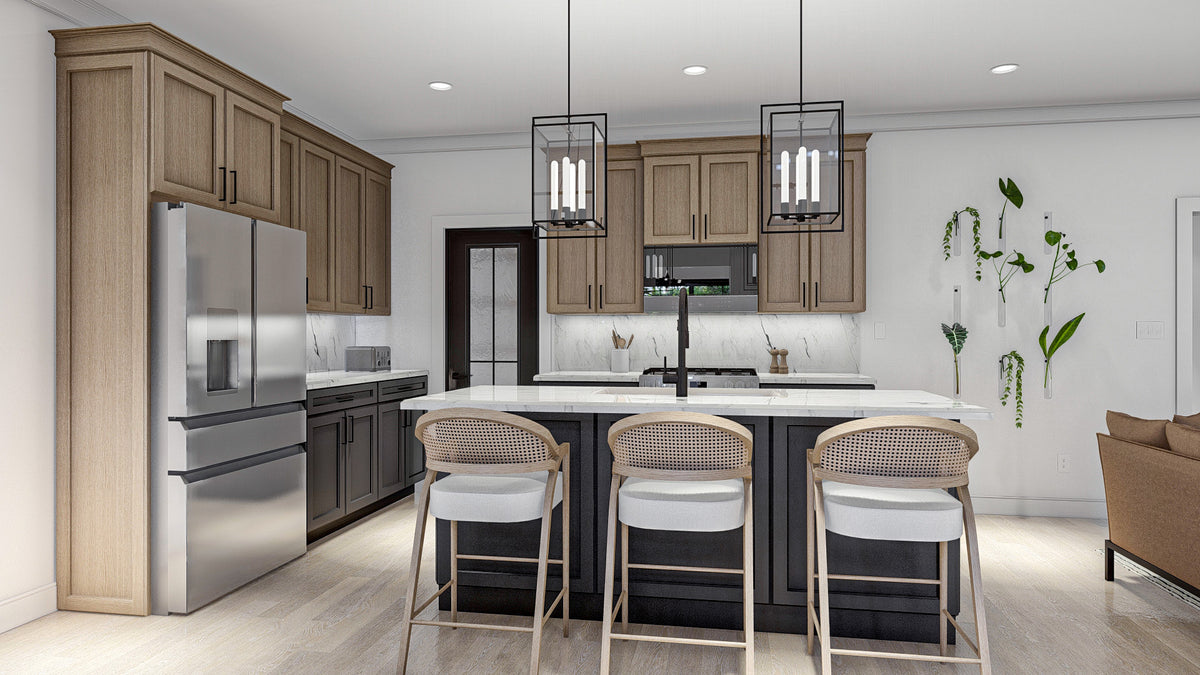 G7908-A Modern Craftsman House Kitchen, 3 Bedrooms, 3 Bathrooms | Hayfield 30245