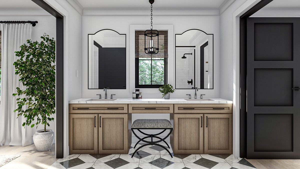 G7908-A Modern Craftsman House Master Bathroom, 3 Bedrooms, 3 Bathrooms | Hayfield 30245