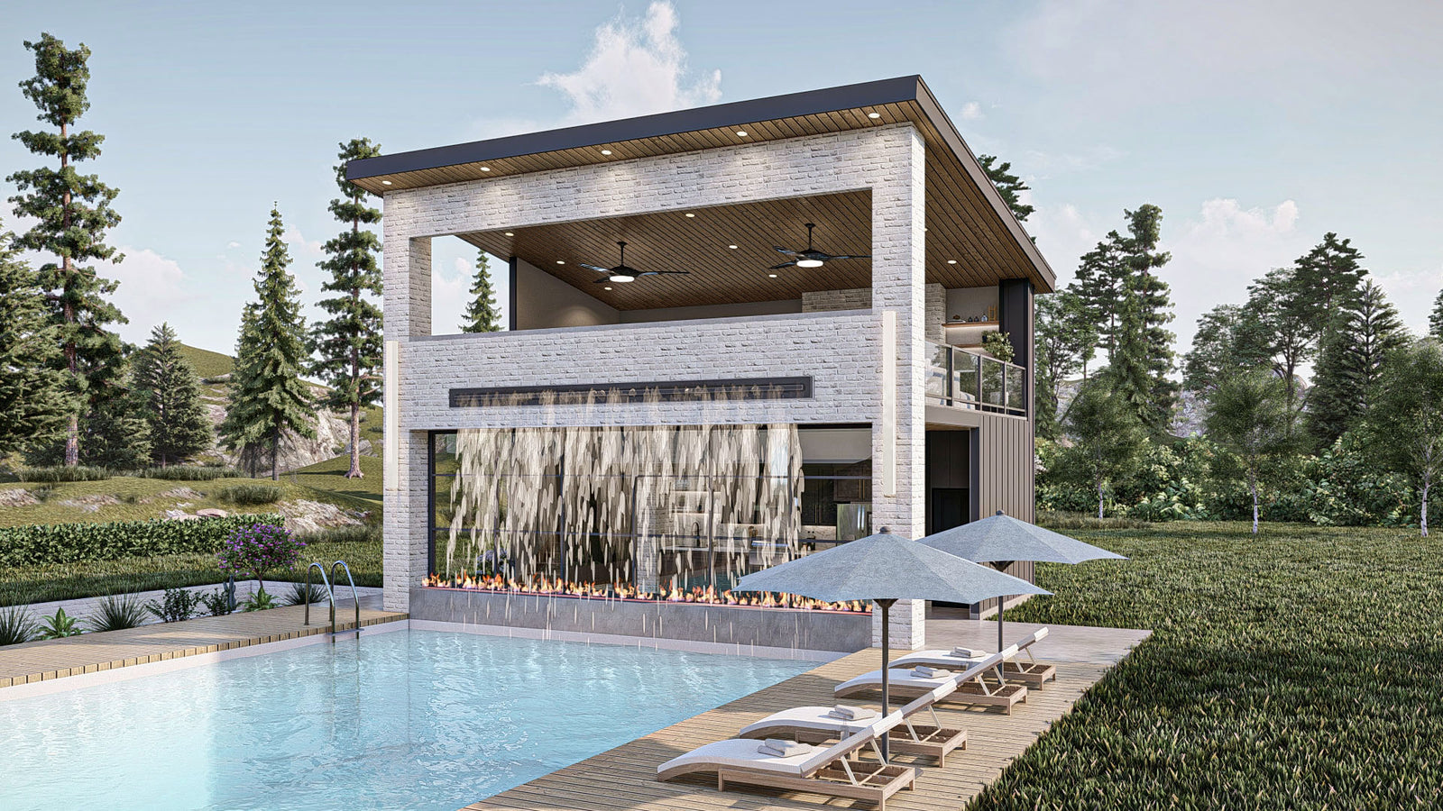 G7884-A Modern Pool House with Bathroom | Niagara Falls 30255 Exterior