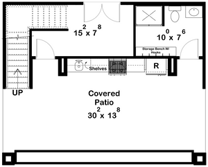 G7884-A Modern Pool House with Bathroom First Floor Plan | Niagara Falls 30255 