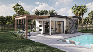G7907-A Modern Pool House with Bathroom | Albany Flats 30256 Exterior-2