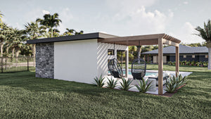 G7907-A Modern Pool House with Bathroom | Albany Flats 30256 Exterior-4