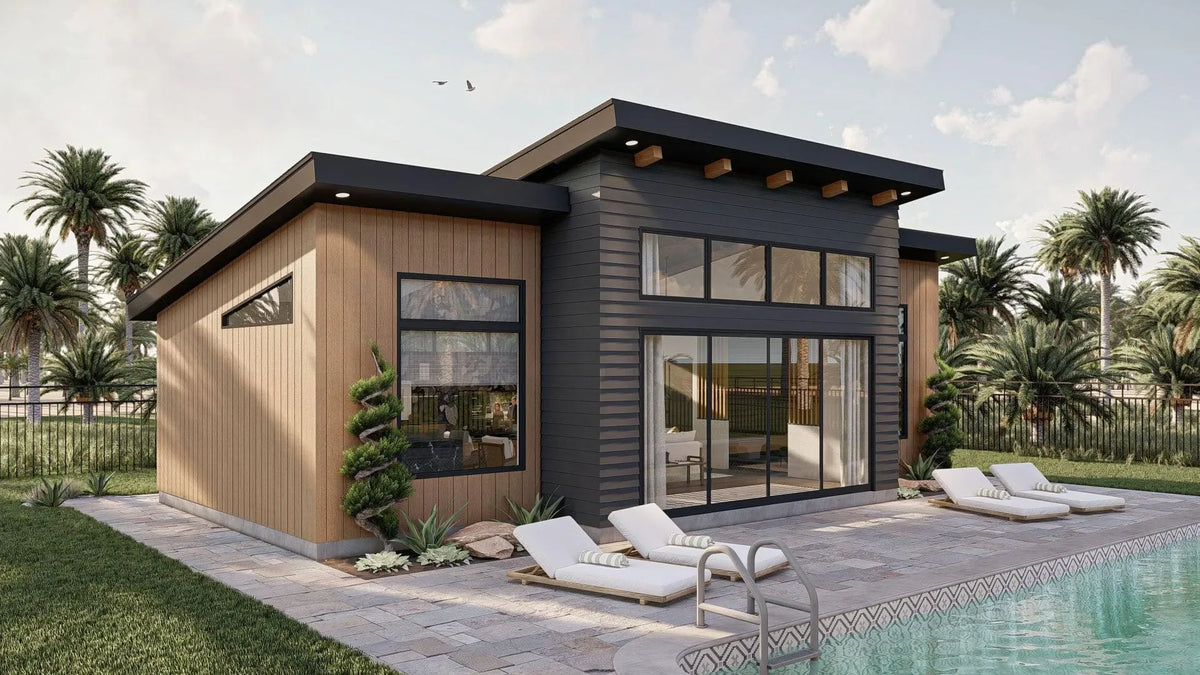 Modular Floor Plans Pool Houses Modern Style Pool House Plan | Roan