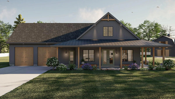 Davenport House Plan|Barndominium Style Farmhouse Plan| One Story Plan