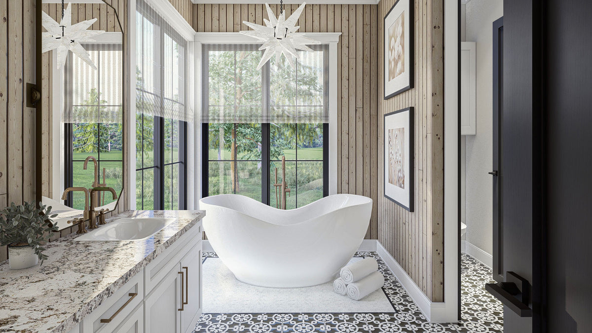 G7997-A Modern French Country House Master Bathroom, 4 Bedrooms, 4 Bathrooms | Camelback Ranch 30289 