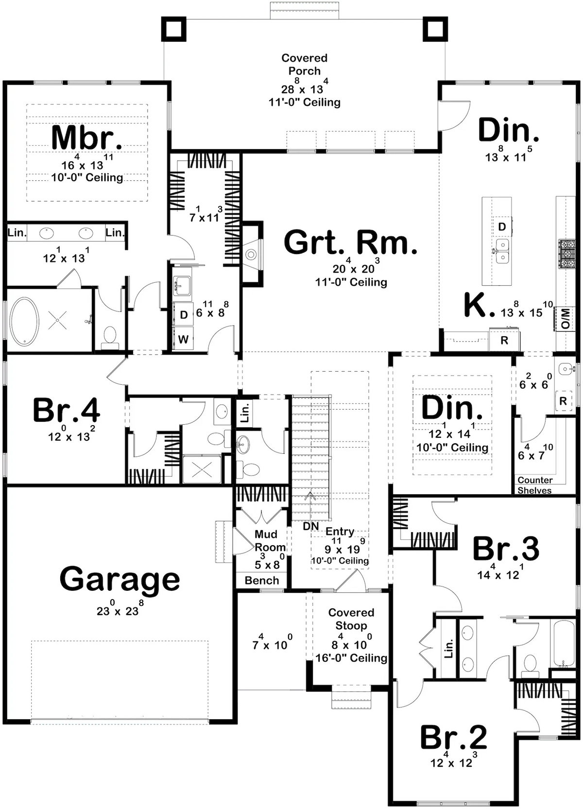 Crowley House Plan - Archival Designs House Plans, floor plan