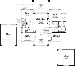 G7998-A Craftsman House First Floor Plan, 4 Bedrooms, 4.5 Bathrooms | Live Oak 30310 