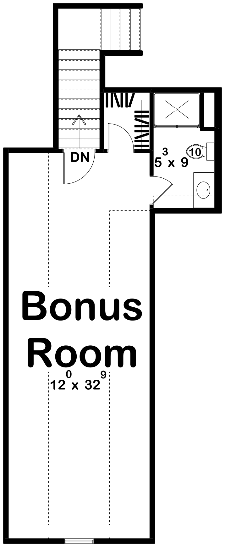 G7894-A Modern Farmhouse Bonus Room FLoor Plan, 3 Bedrooms, 2.5 Bathrooms | Lakeshore 30335 