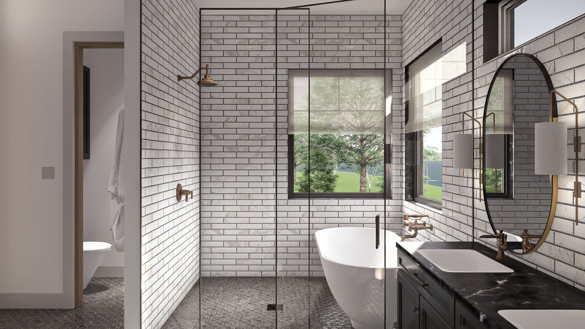 G7875-A Craftsman House Master Bathroom, 2 to 5 Bedrooms, 2.5 to 4.5 Bathrooms | Emerald Bay 30345