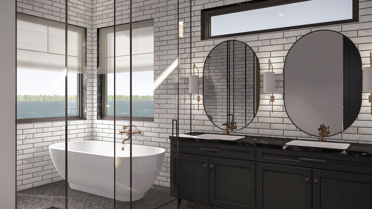 G7875-A Craftsman House Master Bathroom, 2 to 5 Bedrooms, 2.5 to 4.5 Bathrooms | Emerald Bay 30345