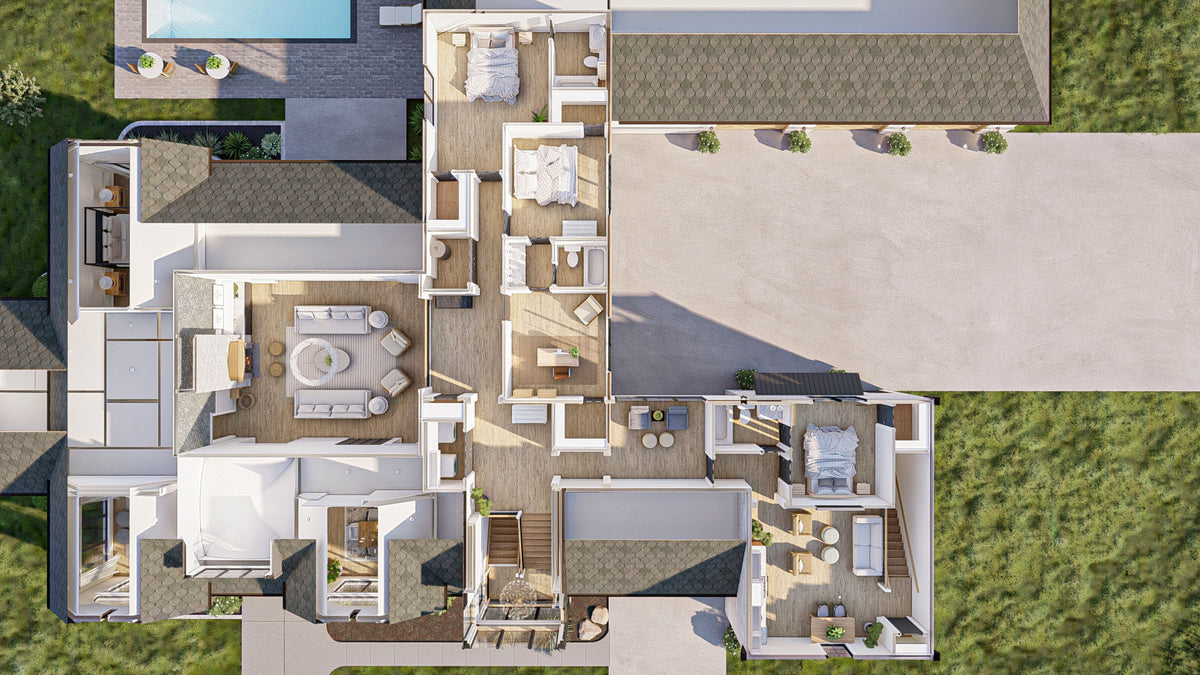 G7878-A Modern Cottage 3D Second Floor, 5 Bedrooms, 4 Bathrooms, 2 Half Bathrooms | Fort Worth 30346