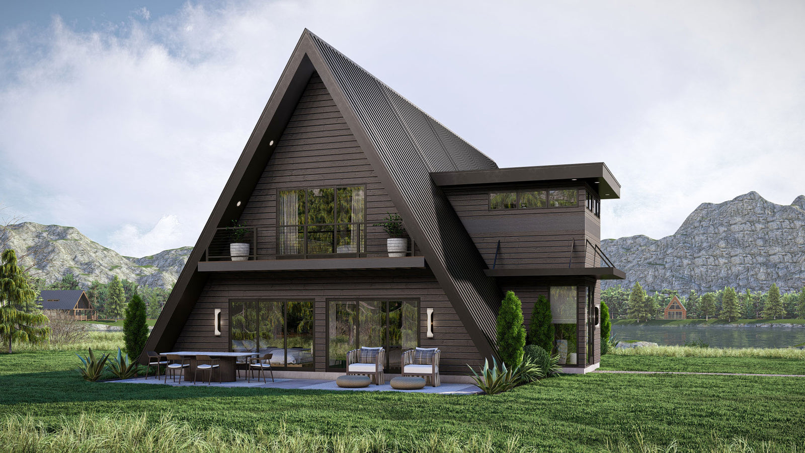 G7961-A Modern A-Frame House, 3 Bedrooms, 2 Bathrooms | Deadwood 30369 Exterior