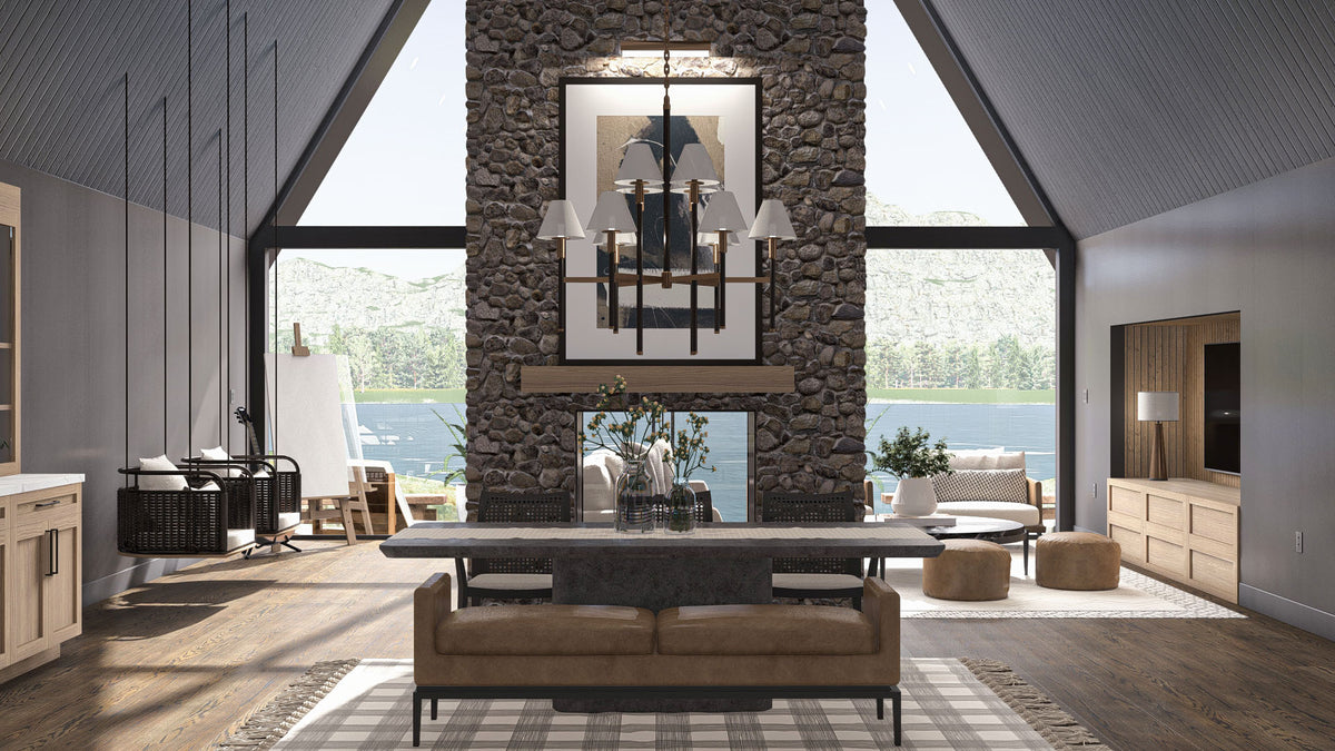 G7961-A Modern A-Frame House Dining Room, 3 Bedrooms, 2 Bathrooms | Deadwood 30369 