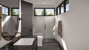 G7961-A Modern A-Frame House Master Bathroom, 3 Bedrooms, 2 Bathrooms | Deadwood 30369 