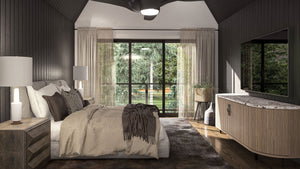 G7961-A Modern A-Frame House Master Bedroom, 3 Bedrooms, 2 Bathrooms | Deadwood 30369 