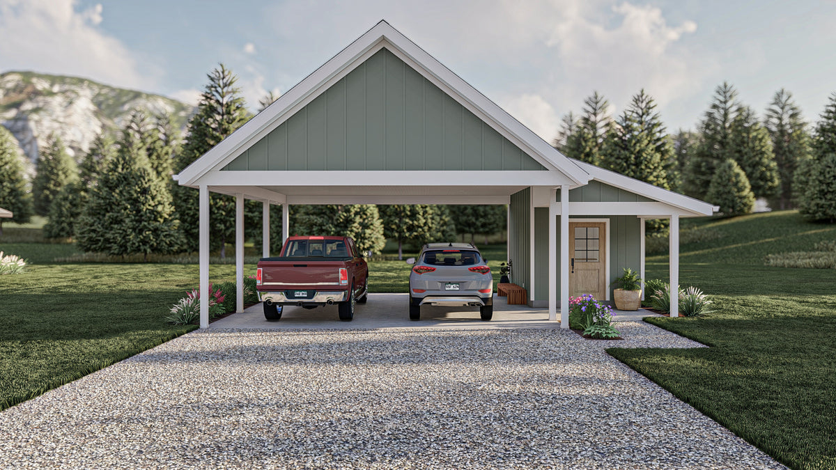 G7906-A Modern Garage with Workshop | Roscoe 30383 Exterior-3