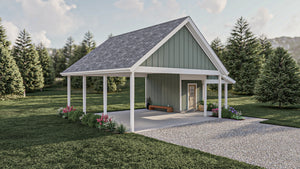 G7906-A Modern Garage with Workshop | Roscoe 30383 Exterior-4