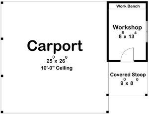 G7906-A Modern Garage with Workshop Floor Plan | Roscoe 30383