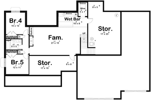 G7903-A Modern Farmhouse Basement Floor Plan, 3 to 5 Bedrooms, 2 to3 Bathrooms | McClure 30397 