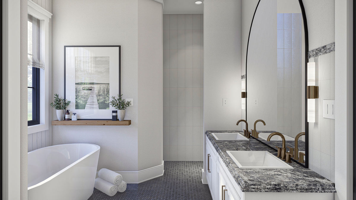 G7904-A Modern Cottage House Master Bathroom, 3 Bedrooms, 2.5 Bathrooms | Barrett Park 30398 