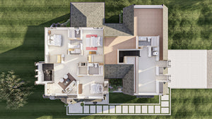 G7902-A Modern Cottage House 3D Second Floor, 4 Bedrooms, 4.5 Bathrooms | Charlottesville 30407