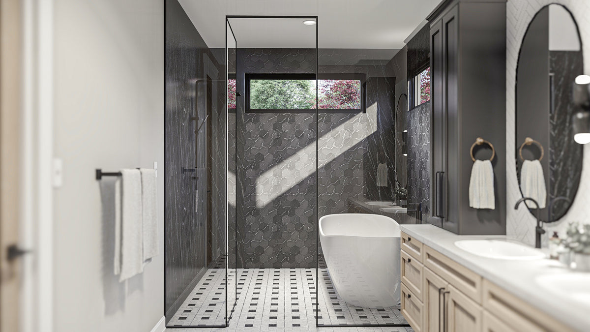 G7902-A Modern Cottage House Master Bathroom, 4 Bedrooms, 4.5 Bathrooms | Charlottesville 30407