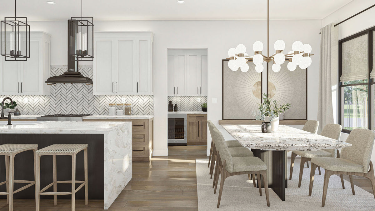 G8223-A Modern Cottage House Dinette, 5 to 7 Bedrooms, 3.5 to 5.5 Bathrooms | Marshall Way House Plan 