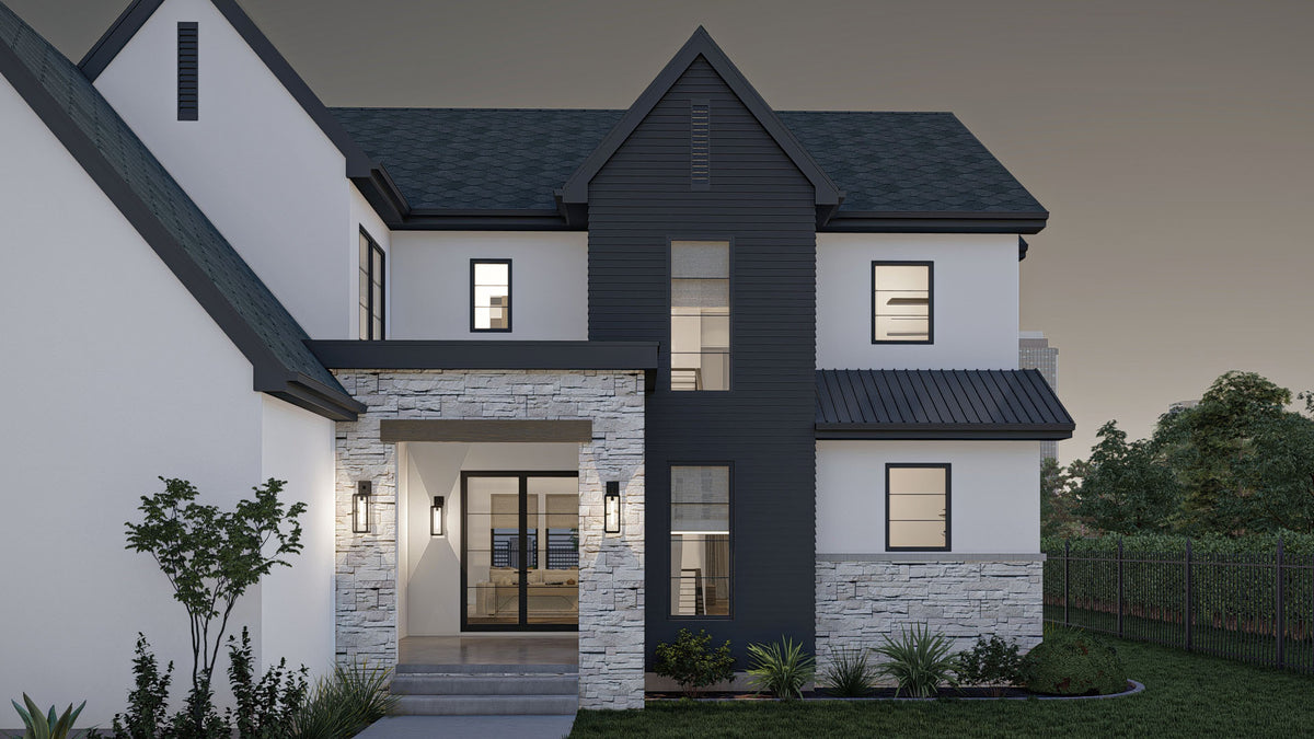 G8223-A Modern Cottage House, 5 to 7 Bedrooms, 3.5 to 5.5 Bathrooms | Marshall Way House Plan Exterior-7