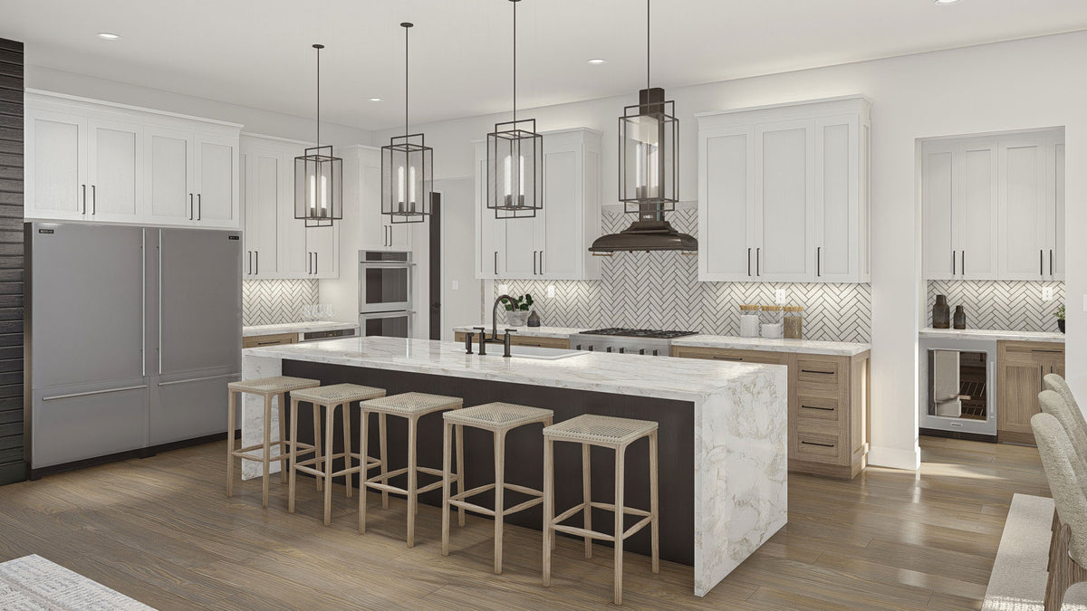 G8223-A Modern Cottage House Kitchen, 5 to 7 Bedrooms, 3.5 to 5.5 Bathrooms | Marshall Way House Plan 