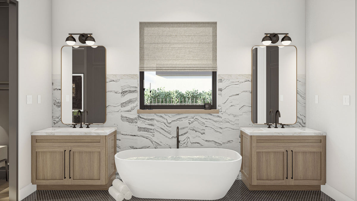 G8223-A Modern Cottage House Master Bath, 5 to 7 Bedrooms, 3.5 to 5.5 Bathrooms | Marshall Way House Plan 