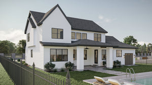 G8223-A Modern Cottage House, 5 to 7 Bedrooms, 3.5 to 5.5 Bathrooms | Marshall Way House Plan Exterior-4