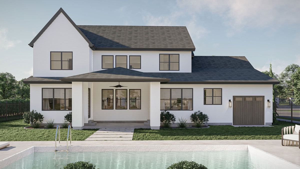 G8223-A Modern Cottage House, 5 to 7 Bedrooms, 3.5 to 5.5 Bathrooms | Marshall Way House Plan Exterior-5