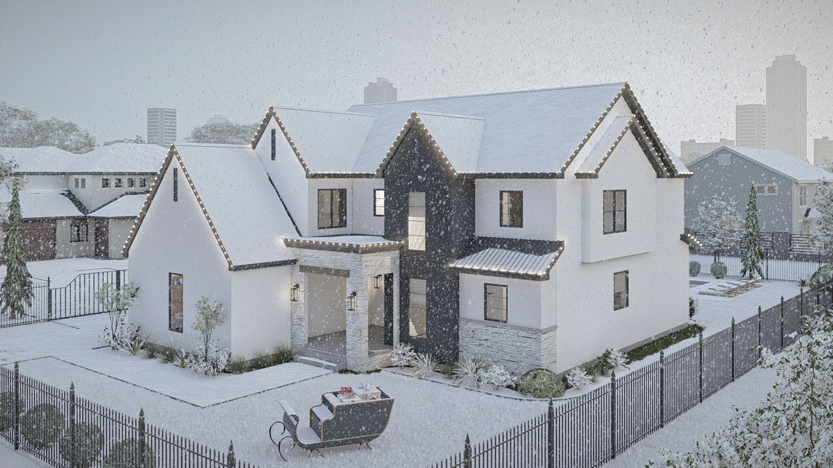 G8223-A Modern Cottage House, 5 to 7 Bedrooms, 3.5 to 5.5 Bathrooms | Marshall Way House Plan Exterior-6
