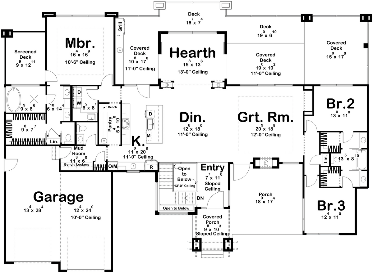 Pine Lake House Plan - Archival Designs House Plans, floor plan