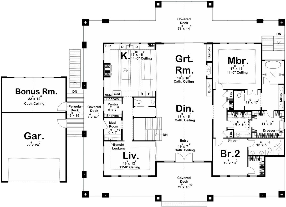 Skyline View House Plan - Archival Designs House Plans, floor plan