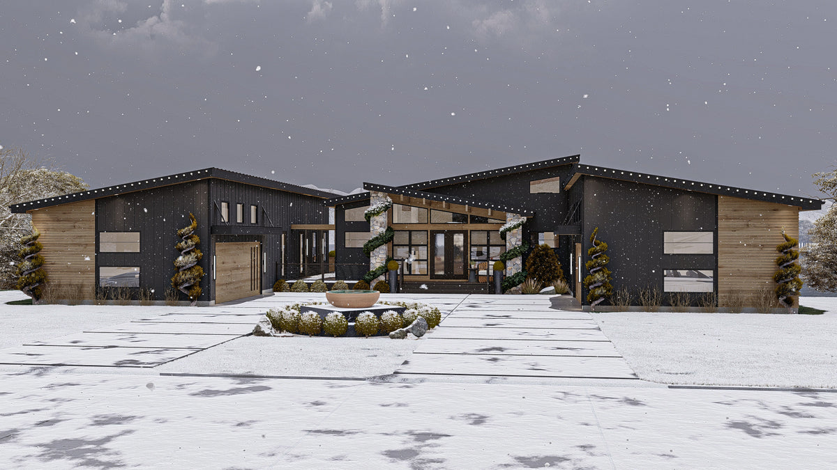 G8222-A Modern Mountain House, 2 to 4 Bedrooms, 2.5 to 5.5 Bathrooms | Sequoia House Plan Exterior-2