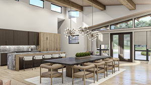 G8222-A Modern Mountain House Dining, 2 to 4 Bedrooms, 2.5 to 5.5 Bathrooms | Sequoia House Plan 