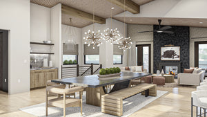 G8222-A Modern Mountain House Dining, 2 to 4 Bedrooms, 2.5 to 5.5 Bathrooms | Sequoia House Plan 