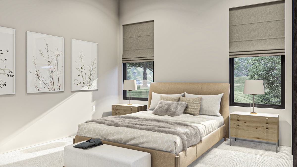 G8222-A Modern Mountain House Guest Bedroom, 2 to 4 Bedrooms, 2.5 to 5.5 Bathrooms | Sequoia House Plan 