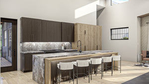 G8222-A Modern Mountain House Kitchen, 2 to 4 Bedrooms, 2.5 to 5.5 Bathrooms | Sequoia House Plan 