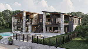 G8222-A Modern Mountain House, 2 to 4 Bedrooms, 2.5 to 5.5 Bathrooms | Sequoia House Plan Exterior-6