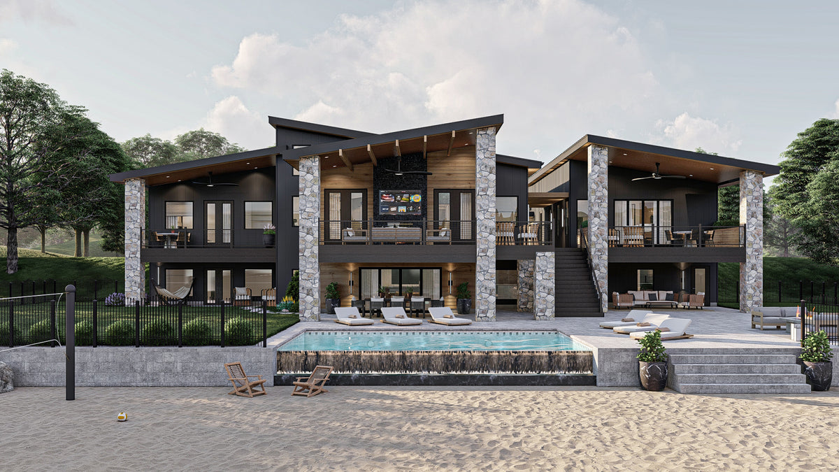 G8222-A Modern Mountain House, 2 to 4 Bedrooms, 2.5 to 5.5 Bathrooms | Sequoia House Plan Exterior-8
