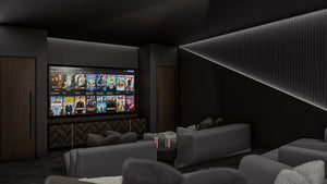 G8222-A Modern Mountain House Theatre, 2 to 4 Bedrooms, 2.5 to 5.5 Bathrooms | Sequoia House Plan 