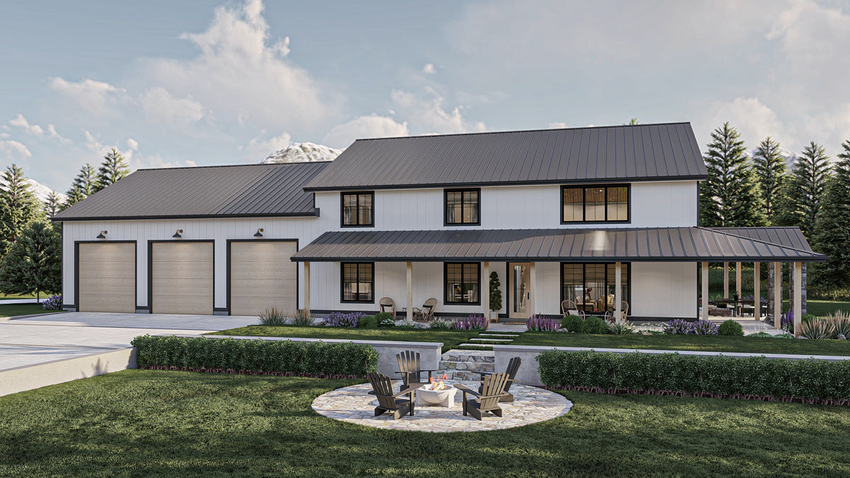 G7879-A Barndominium House, 4 Bedrooms, 3.5 Bathrooms | Clear Creek 30437 Exterior-2