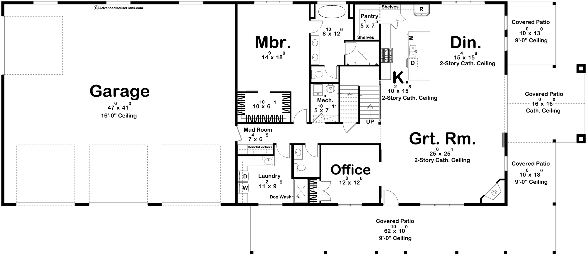 G7879-A Barndominium House First Floor Plan, 4 Bedrooms, 3.5 Bathrooms | Clear Creek 30437 