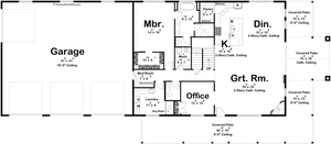 G7879-A Barndominium House First Floor Plan, 4 Bedrooms, 3.5 Bathrooms | Clear Creek 30437 